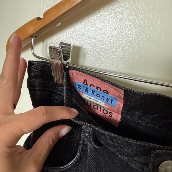 Acne Studios Blå Konst 1997 Used Black Metal Jeans 28 x 32 - Picture 6 of 10